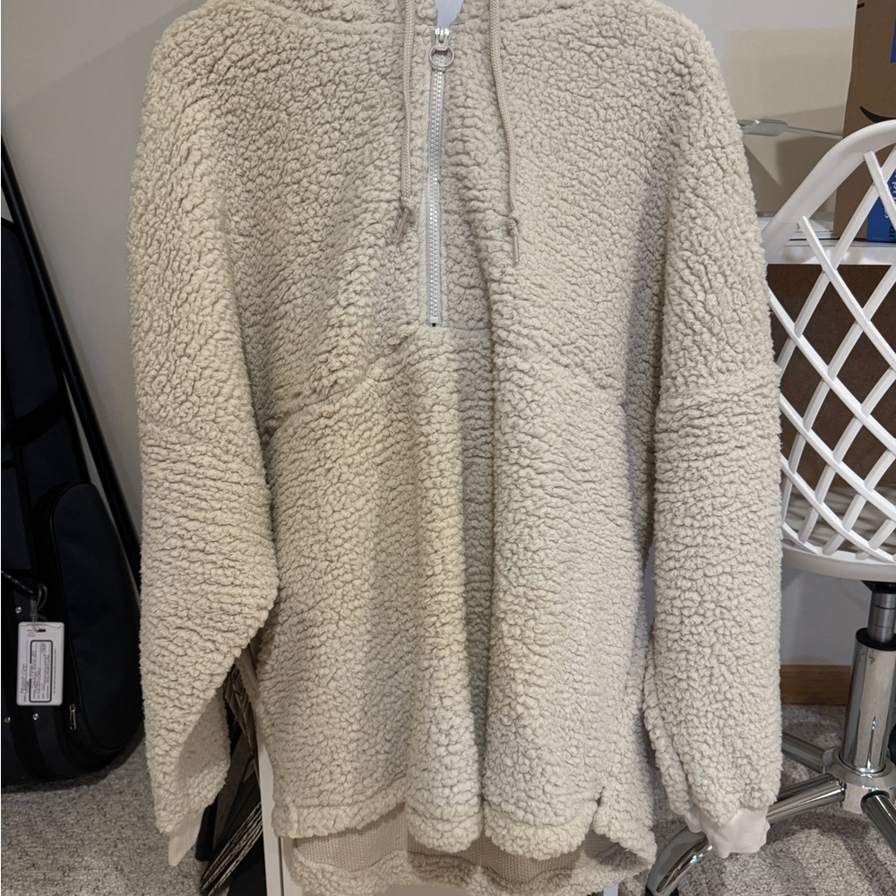 PINK Victoria's Secret Cream Sherpa Hoodie